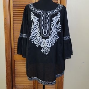 EUC Avenue Boho Peasant Floral Blouse Plus Size 14/16